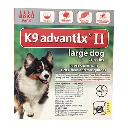 Bayer Elanco K9 Advantix II Liquid Dog Flea Drops Imidacloprid/Permethrin/Pyriproxyfen 0.34 oz 81520399-AXR